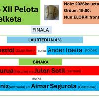 Zehaztuta daude XII. Alegiako Pelota Txapelketako finalak