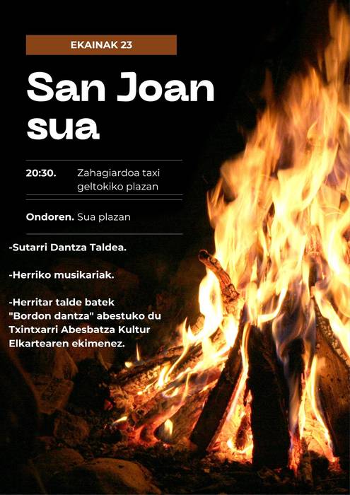 Ekainaren 23an San Joan bezpera ospatuko da Alegian