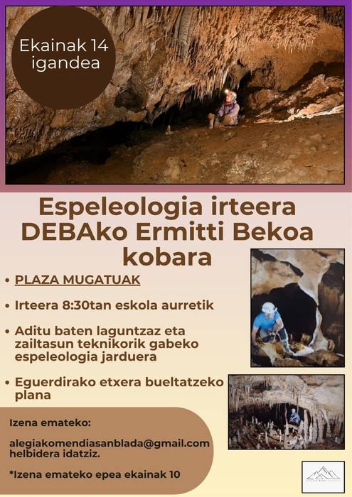 Mendi Asanbladak espeleologia irteera bat egingo du Ermitti Bekoa kobara ekainaren 14an