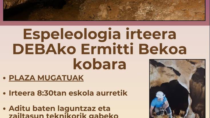 Mendi Asanbladak espeleologia irteera bat egingo du Ermitti Bekoa kobara ekainaren 14an