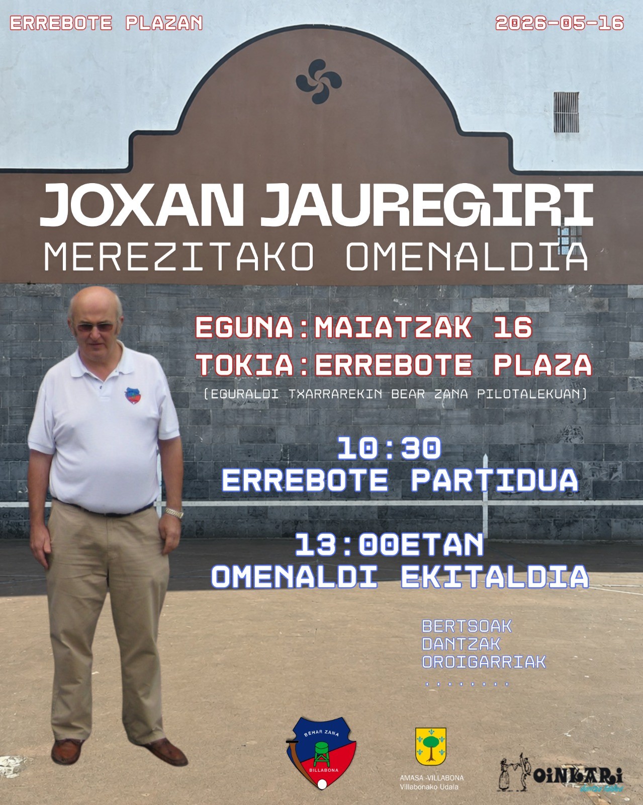 Joxean Jauregiri merezitako omenaldia