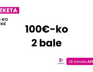 100€-ko bi txeke Oria Merkatarien Elkartearen eskutik