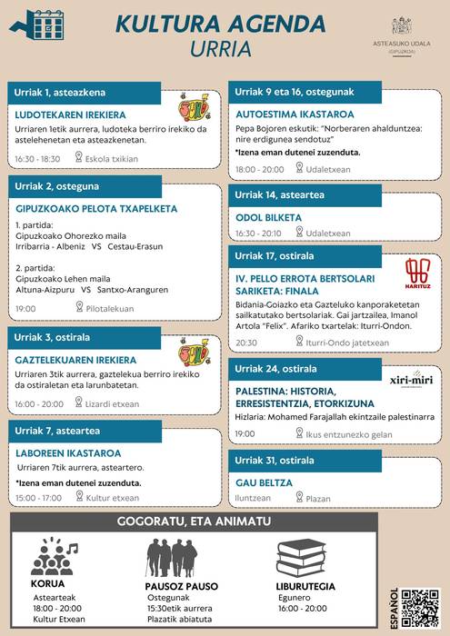Asteasuko kultur agenda