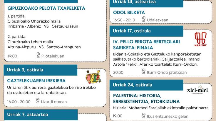 Asteasuko kultur agenda