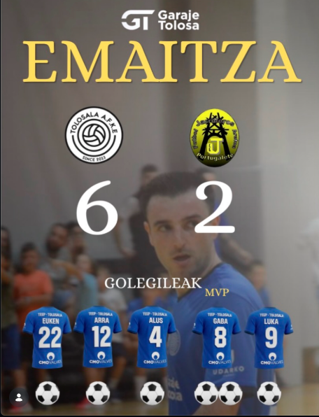 Tolosala AFKE Garaje Tolosa 6-2 Jarrilleros CD