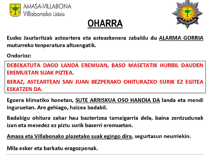 Amasa-Villabonako landa eremuetan  ezingo da San Juan Surik piztu