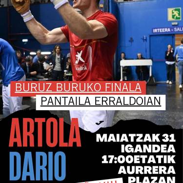 Iñaki Artolaren finala pantaila erraldoian ikusi ahal izango da