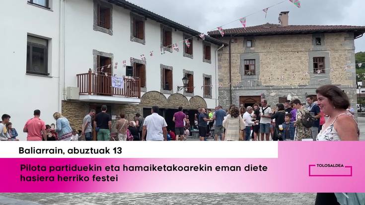 Pilota partiduekin eta hamaiketakoarekin hasi dira Baliarraingo festak