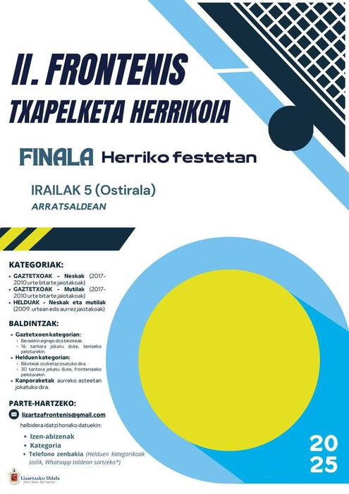 II. Frontenis txapelketa herrikoia