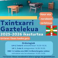 Txintxarri gaztelekuak ikasturte berrirako izena ematea
