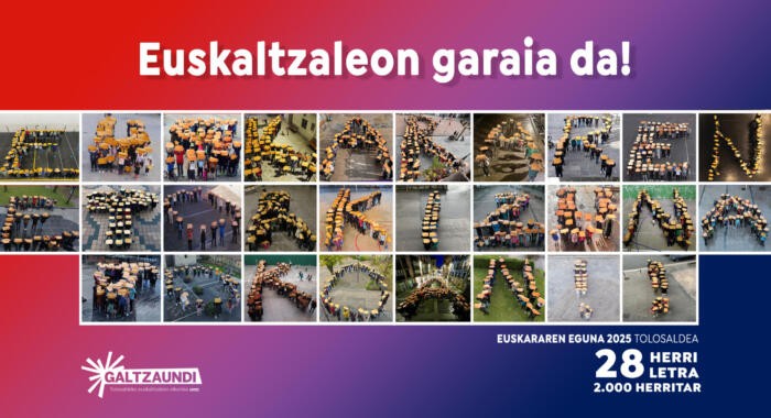 2.000 euskaltzaletik gora Euskararen Egunean egin dugun mosaikoan