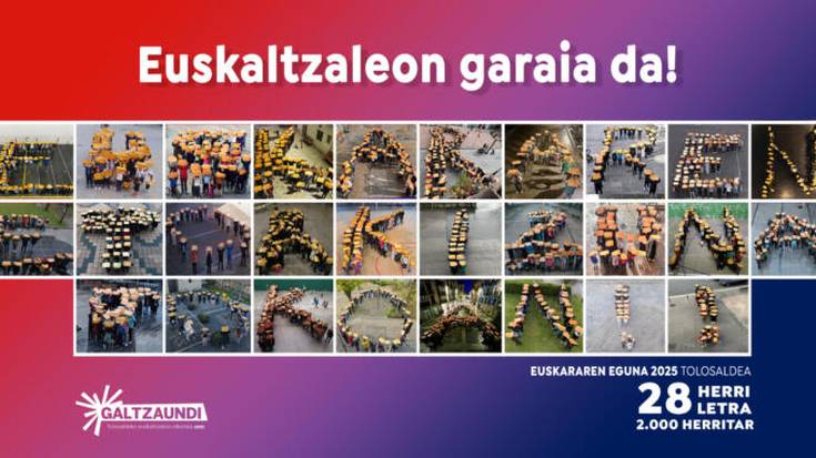 2.000 euskaltzaletik gora Euskararen Egunean egin dugun mosaikoan