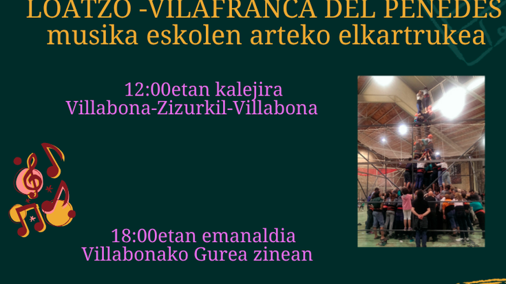 Loatzo - Villafranca del Penedés musika eskolen arteko elkartrukea