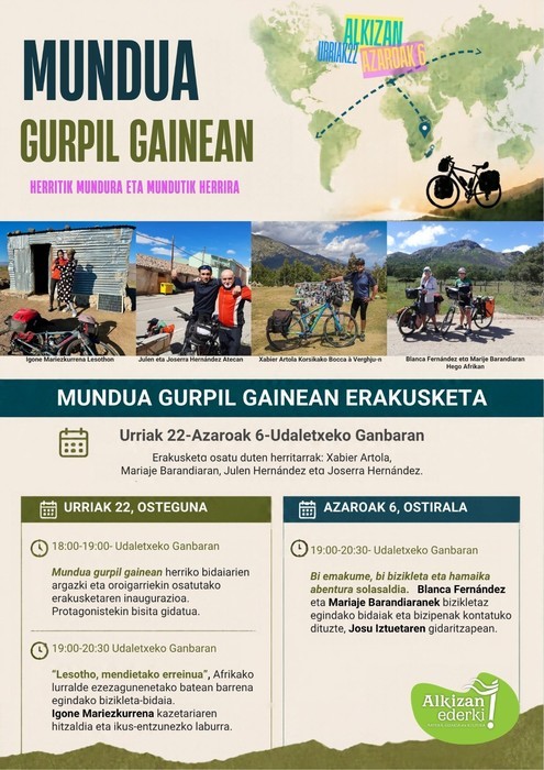 Erakusketa. 'Mundua gurpil gainean'
