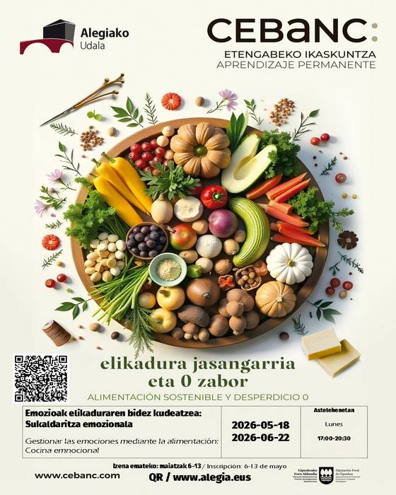 ‘Emozioak elikaduraren bidez kudeatzea: Sukaldaritza emozionala’ ikastaroa