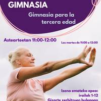 Hirugarren adinekoen gimnasia saioak irailaren 23an hasiko dira