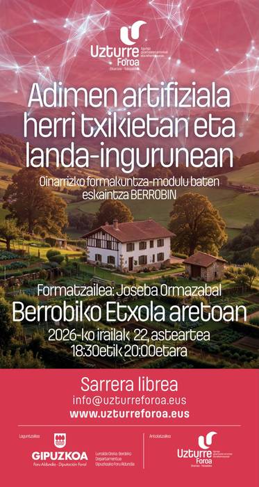 Uzturre Foroak Berrobin Adimen Artifizialari buruzko prestakuntza eskainiko du