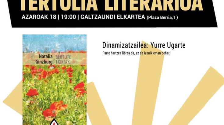 Natalia Ginzburgen ‘Bertute txikiak’ saiakera literarioa landuko da azaroko Tertulia Literarioan