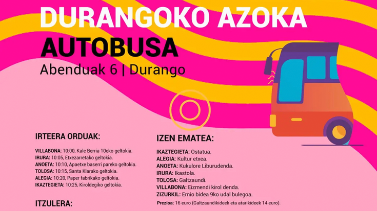 Joan Durangoko azokara autobusez Tolosaldetik