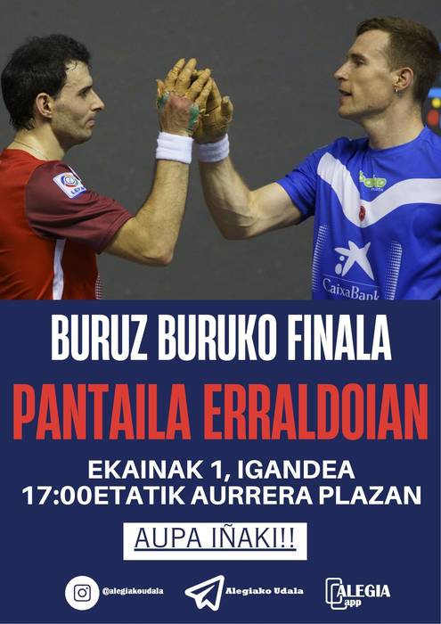 Buruz buruko txapelketako finala pantaila handian