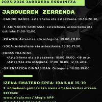 Alegiako kultur etxeko jarduera eskaintza