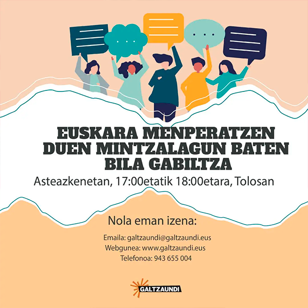 Euskara menperatzen duzu? Zure bila gabiltza mintzalagunerako