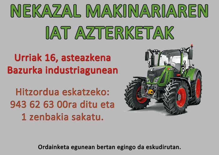 Nekazal makinariaren azterketa teknikoa