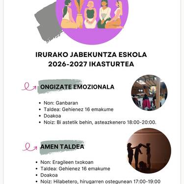 Kultur eta kirol jarduerak eta Jabekuntza Eskolan izen-ematea
