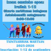 Irailaren 18an hasiko da Txintxarriak Martxanen denboraldi berria