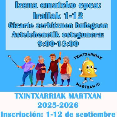 Irailaren 18an hasiko da Txintxarriak Martxanen denboraldi berria