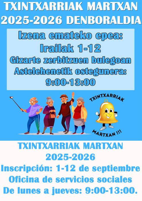 Irailaren 18an hasiko da Txintxarriak Martxanen denboraldi berria