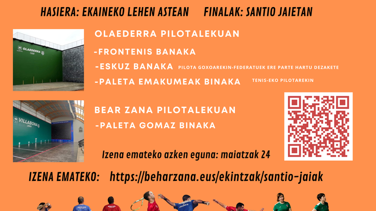 Santio txapelketa herrikoietan izena emateko epea irekita