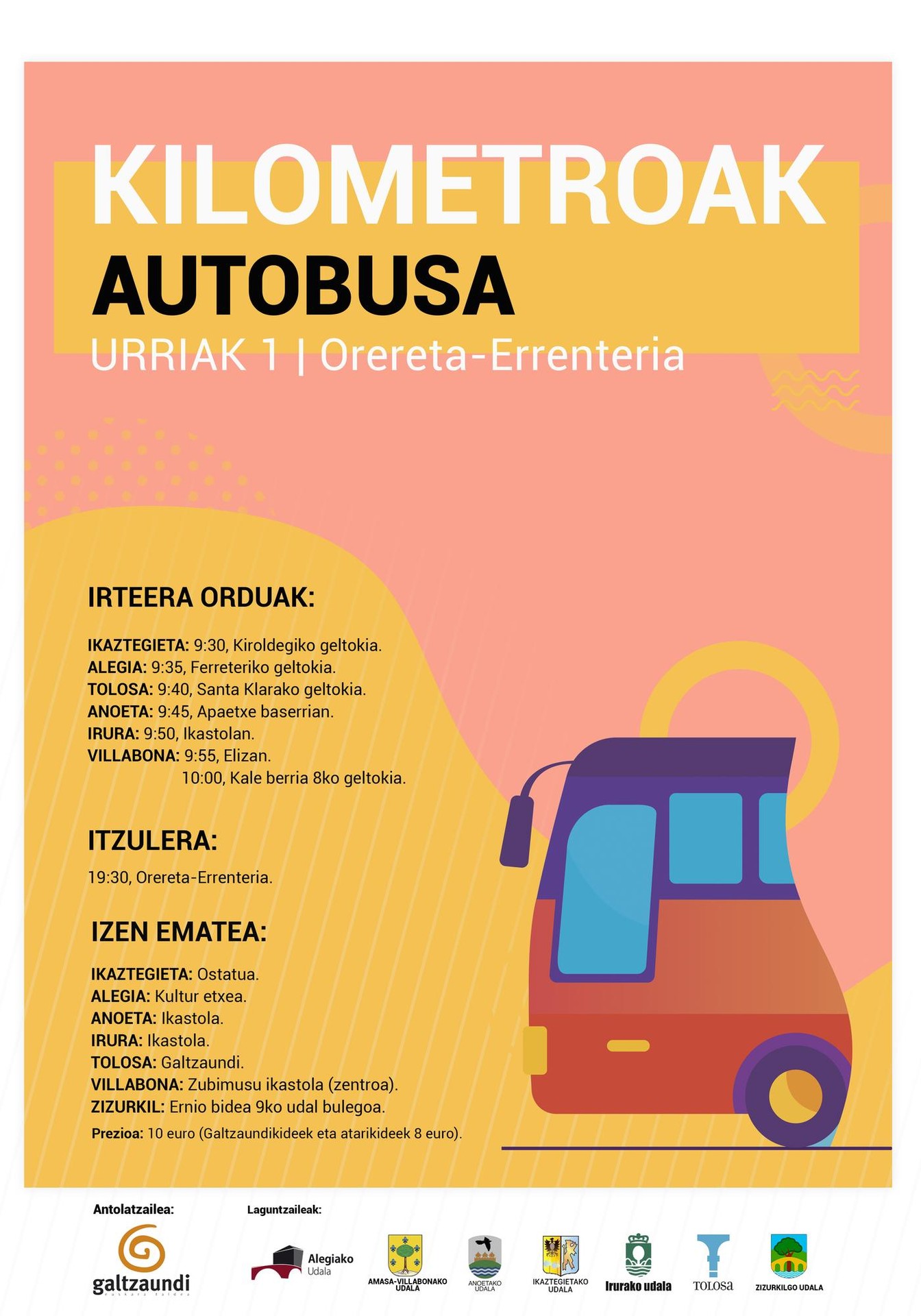 Kilometroak-era joateko autobus zerbitzua antolatu da