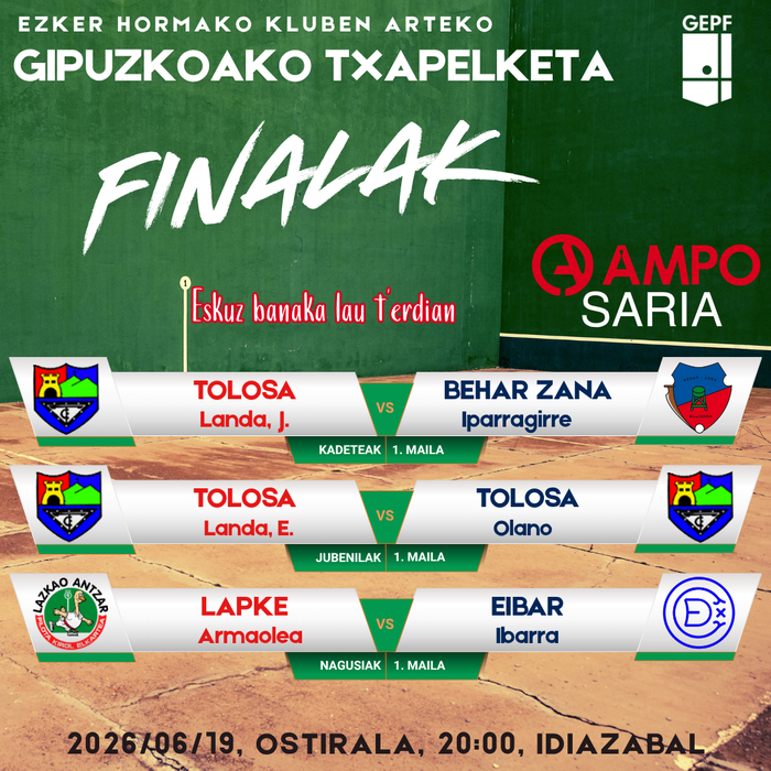 Ampo Sariko finalak zuzenean ikusteko aukera izango da 28kanala.eus-en
