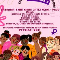 Martxoaren 8ko bazkarirako txartelak otsailaren 19tik 27ra erosi ahal izango dira kultur etxean