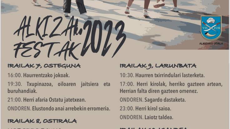 Alkizako festak ostegunean hasiko dira