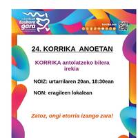 Korrika antolatzeko bilera irekia