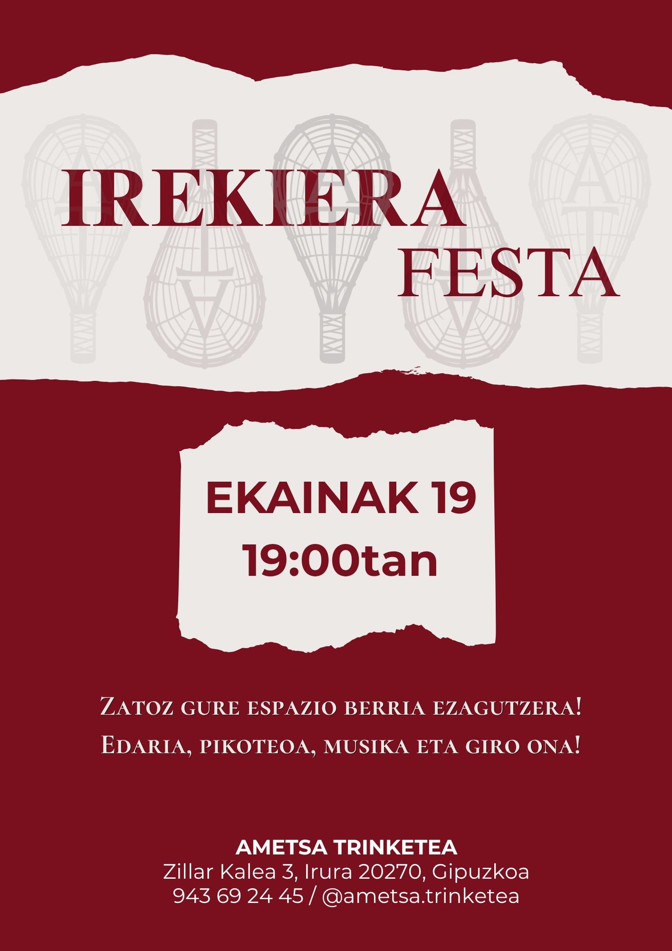 Ametsa Trinketeko taberna berriak ostiralean egingo du irekiera festa