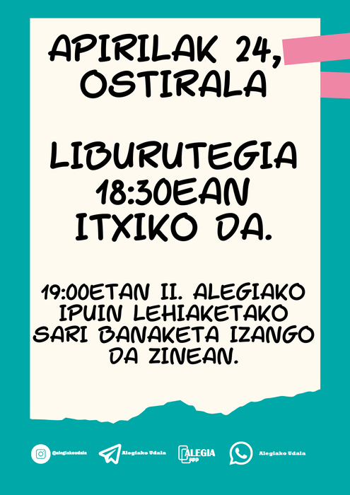 Liburutegia 18:30ean itxiko da
