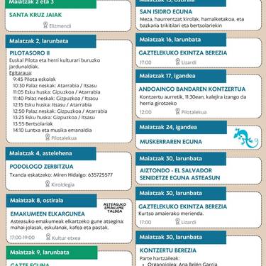Maiatzeko Agenda Kulturala