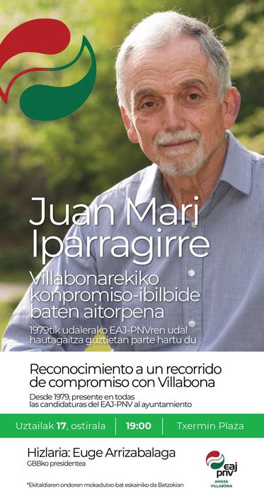 Juan Mari Iparragirre, Iparra, Amasa-Villabonarekiko izan duen eta duen konpromisoa aitortzeko ekitaldia
