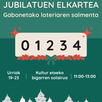 Jubilatuen elkarteak urriaren 19tik 23ra salduko du gabonetako loteria