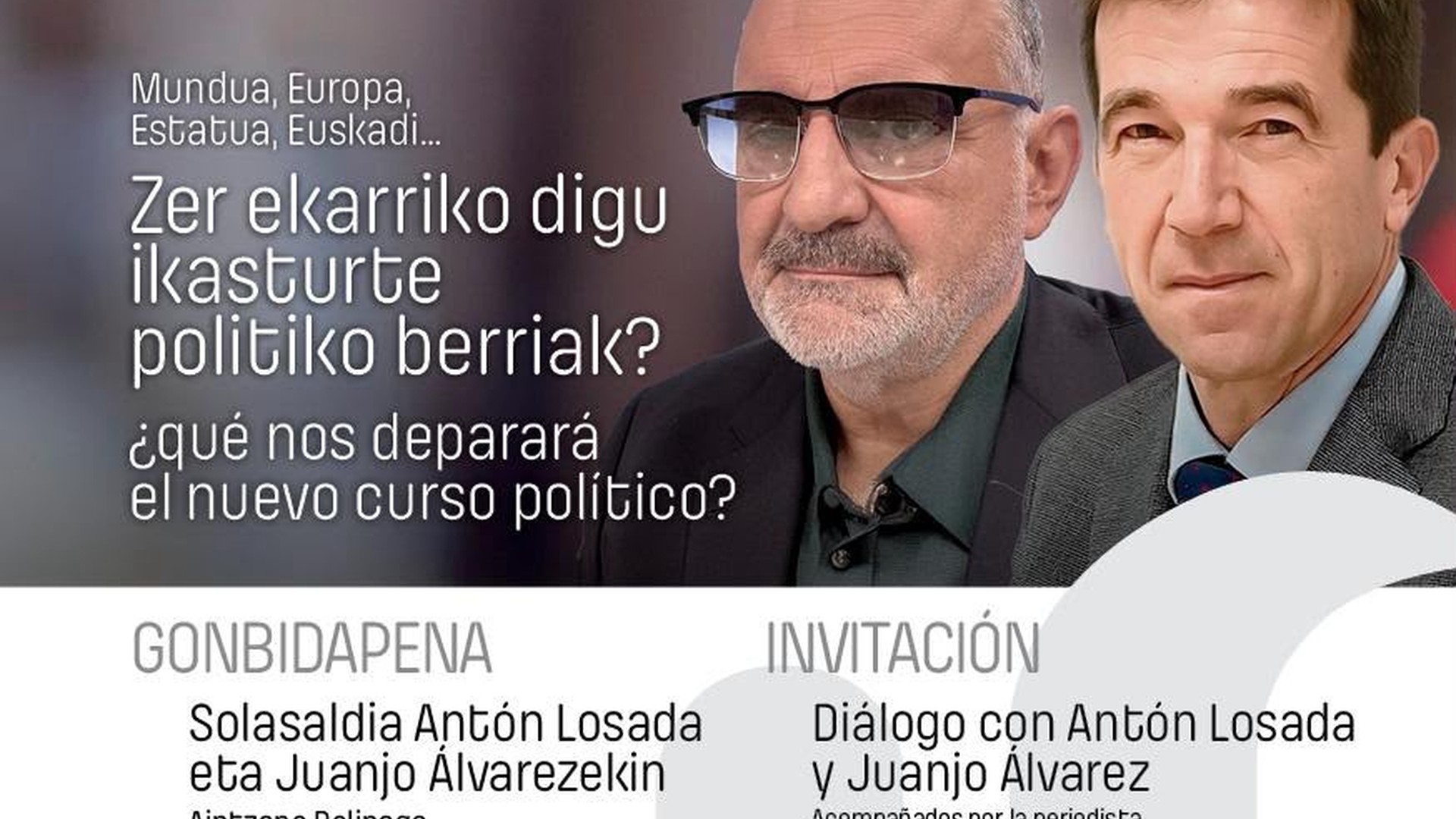 Juanjo Álvarez eta Antón Losada Uzturre Foroan izango dira