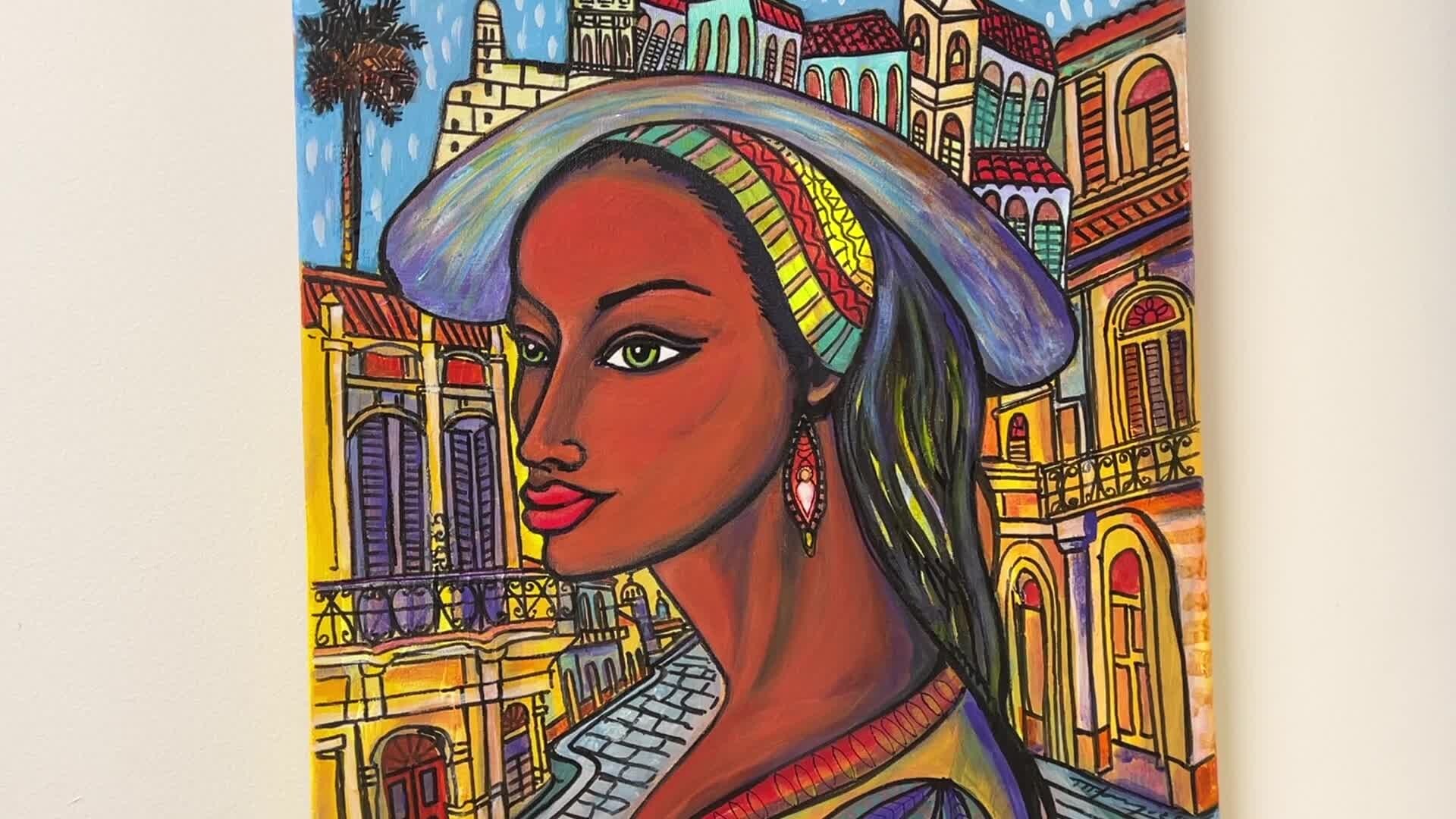 Maria Pilar Horrego artista Kubatarraren lanak ikusgai daude Plazida Otaño liburutegiko erakusgunean