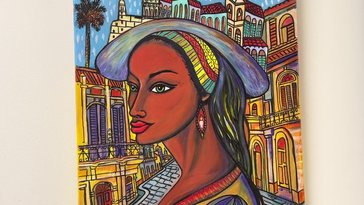Maria Pilar Horrego artista Kubatarraren lanak ikusgai daude Plazida Otaño liburutegiko erakusgunean