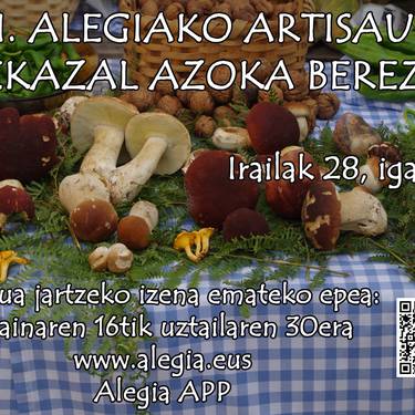 Zabalik dago irailaren 28an egingo den Artisau eta Nekazal Azoka Berezian postua jartzeko izena ematea