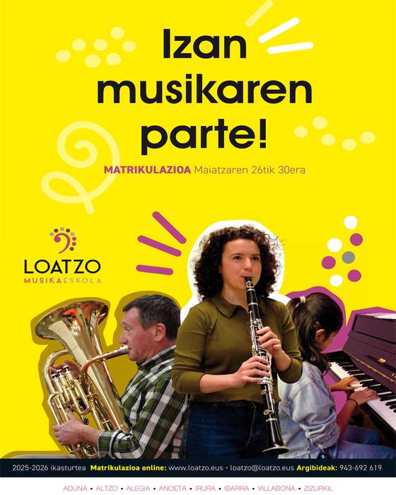 Loatzo musika eskolak matrikula epea zabalik