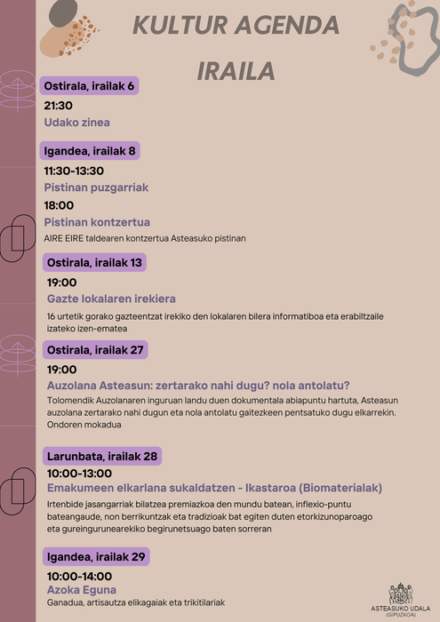 Asteasuko Kultur agenda