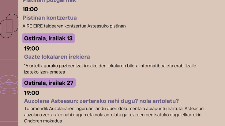 Asteasuko Kultur agenda