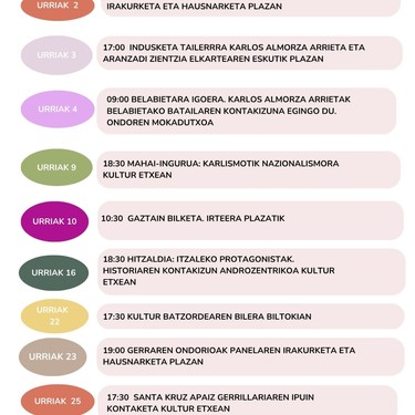Elduaingo urriko agenda